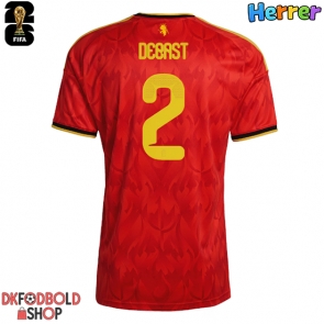 Belgien Zeno Debast #2 Hjemmebanetrøje VM 2026 Kort ærmer